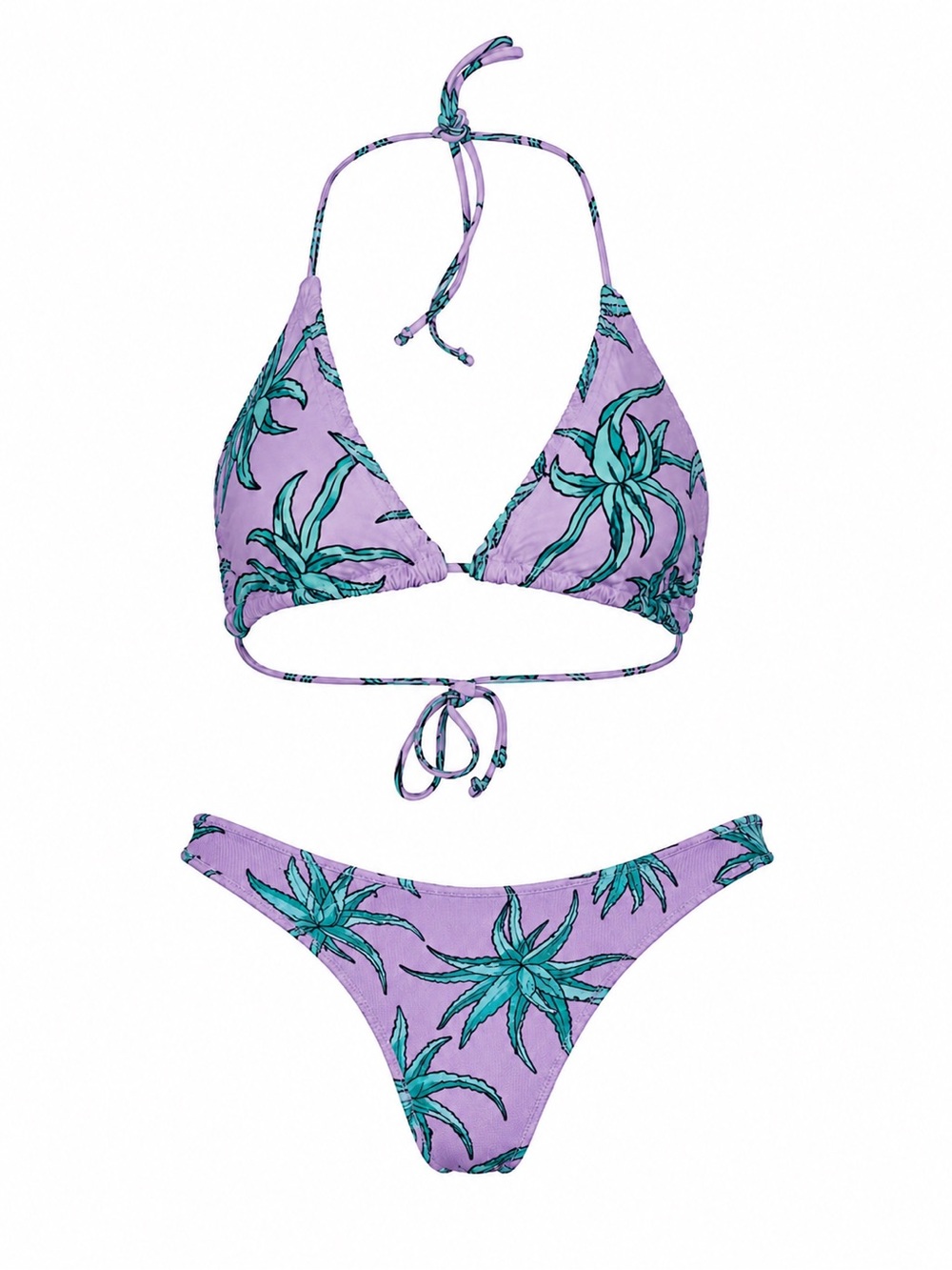 Mola Mola Lilac Tropical Print Bikini Set